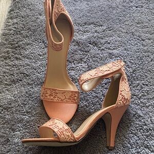 Delicious Pink High Heeled Sandals with Intricate Straps